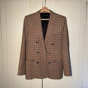 Zara Plaid Tailored Blazer